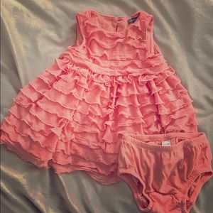 Sweet peach dress with bottoms set